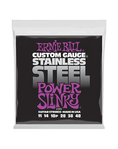 Set Cuerdas Guitarra Eléctrica 0.11 Ernie Ball Stainless Steel Power Slinky