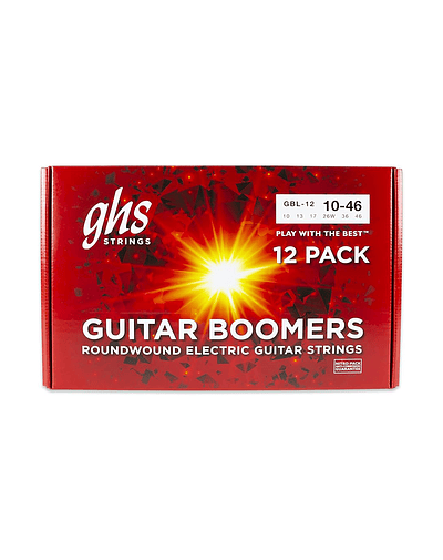 Pack 12 Sets Guitarra Eléctrica GHS Boomers 0.10