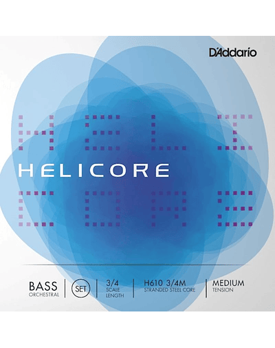 Set Cuerdas Contrabajo Orquesta 1/2 D'Addario Helicore