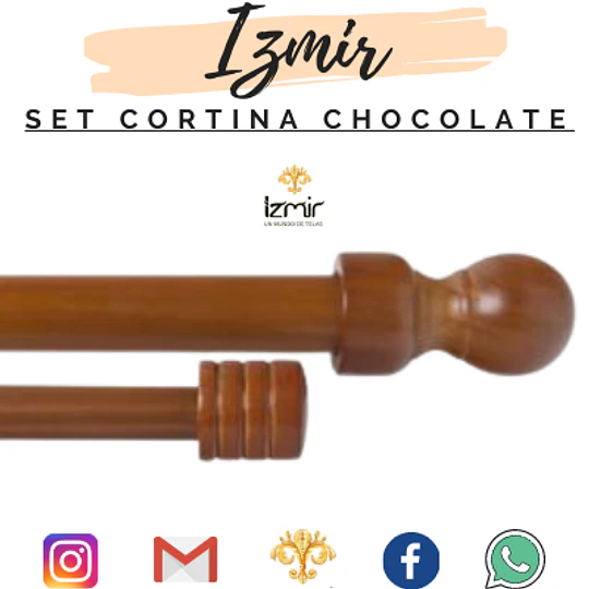 SET DE MADERA CHOCOLATE 1.5 MT 19/28 MM