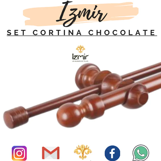 SET DE MADERA CHOCOLATE 2 MT 19/28 MM