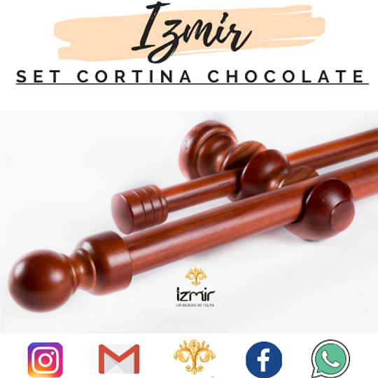 SET DE MADERA CHOCOLATE 2 MT 19/28 MM