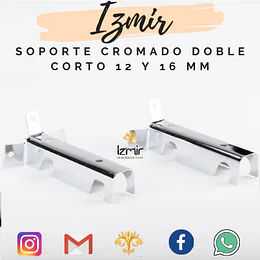 SOPORTE CROMADO DOBLE CORTO