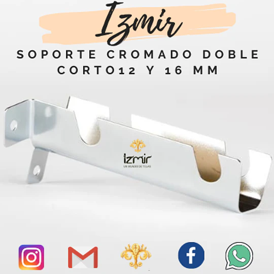SOPORTE CROMADO DOBLE CORTO