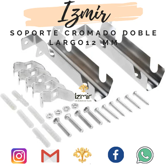 SOPORTE CROMADO DOBLE LARGO 