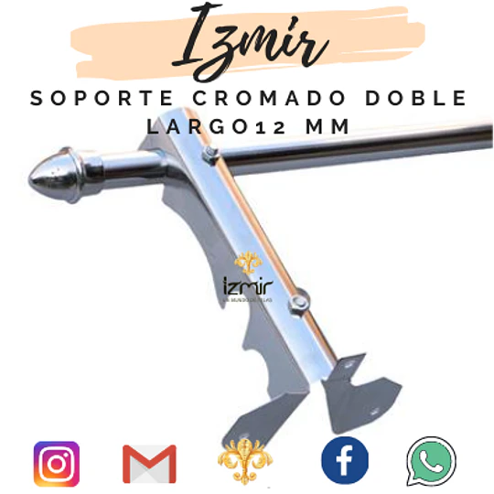 SOPORTE CROMADO DOBLE LARGO 
