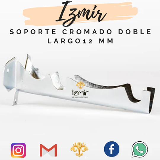 SOPORTE CROMADO DOBLE LARGO 