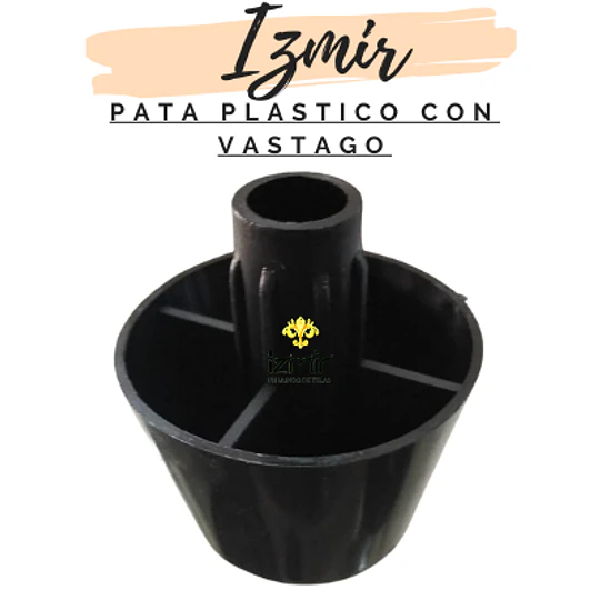 PATA PLASTICA NEGRA CONO CON VÁSTAGO