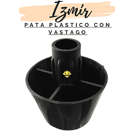 PATA PLASTICA NEGRA CONO CON VÁSTAGO