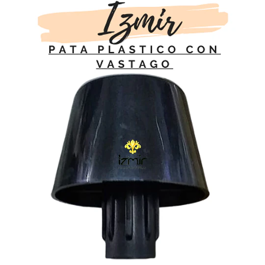 PATA PLASTICA NEGRA CONO CON VÁSTAGO