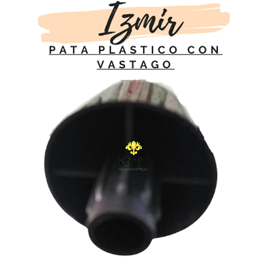 PATA PLASTICA NEGRA CONO CON VÁSTAGO