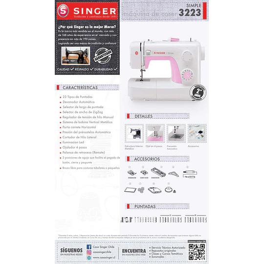 MAQUINA DE COSER SIMPLE 3223