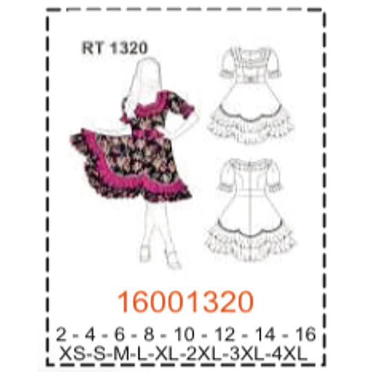 MOLDE TRAJES TIPICOS NIÑA - MUJER
