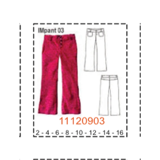 MOLDE PANTALONES NIÑA - 1