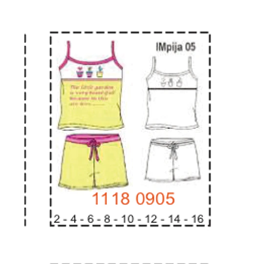 MOLDE PIJAMAS NIÑA 