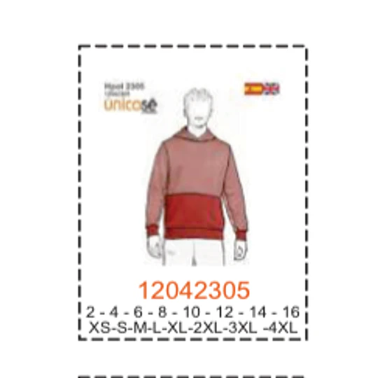 MOLDE POLERONES NIÑO - POLERON CORTES HOMBRE 12042305