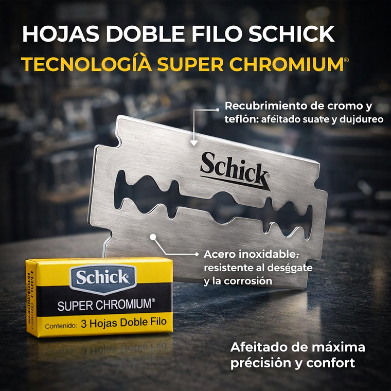 Cuchillas de Afeitar Schick Doble Filo para Barberia x 30 Hojas 3