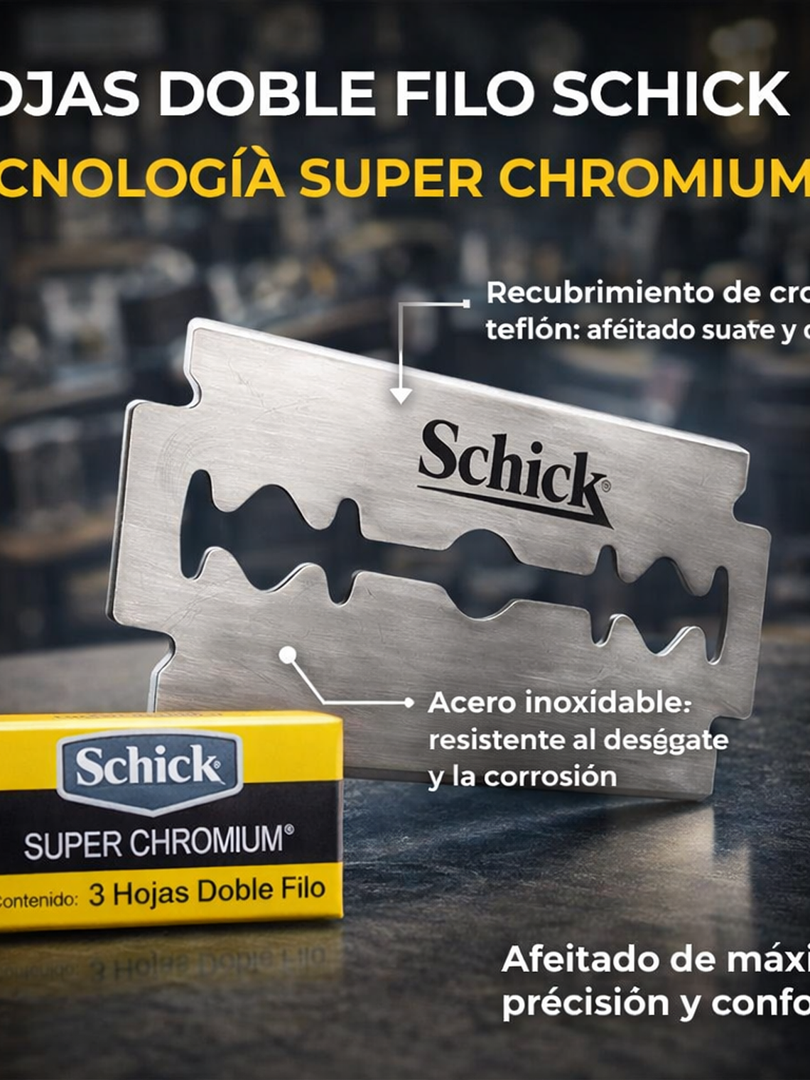 Cuchillas de Afeitar Schick Doble Filo para Barberia x 30 Hojas 3