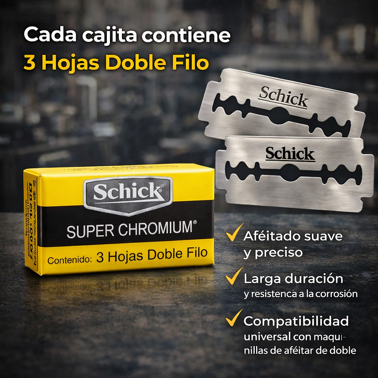 Cuchillas de Afeitar Schick Doble Filo para Barberia x 30 Hojas 7