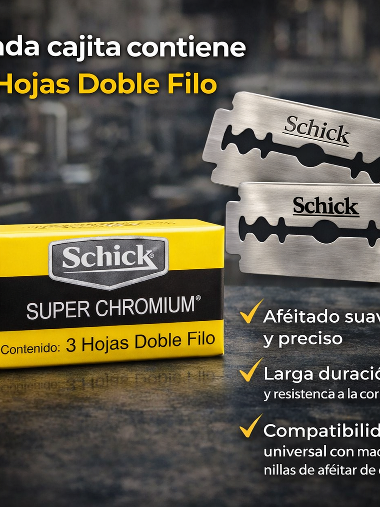 Cuchillas de Afeitar Schick Doble Filo para Barberia x 30 Hojas 7