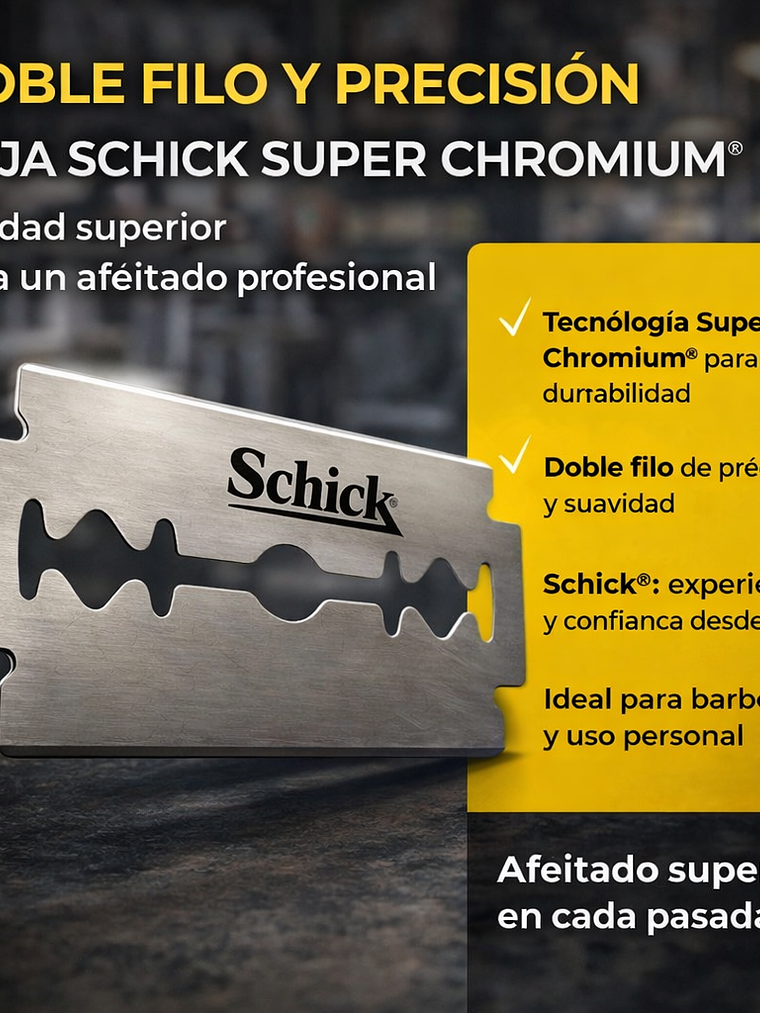 Cuchillas de Afeitar Schick Doble Filo para Barberia x 30 Hojas 8