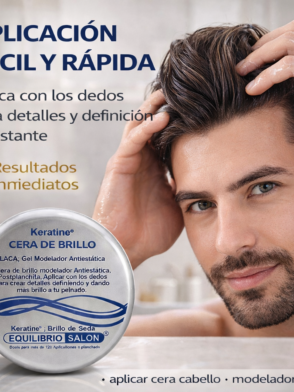Cera Cabello Hombre Brillante Modelador Antiestática 3