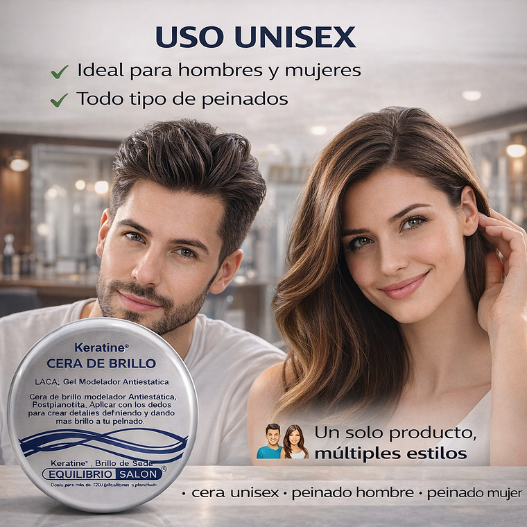 Cera Cabello Hombre Brillante Modelador Antiestática 120g 9