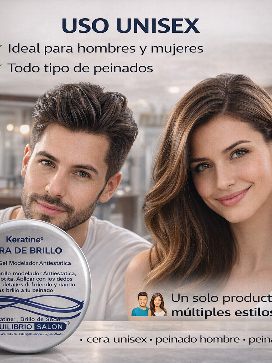 Cera Cabello Hombre Brillante Modelador Antiestática 9