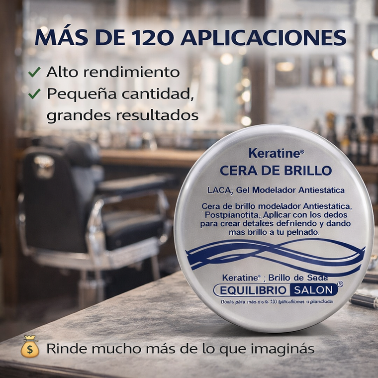 Cera Cabello Hombre Brillante Modelador Antiestática 120g 6