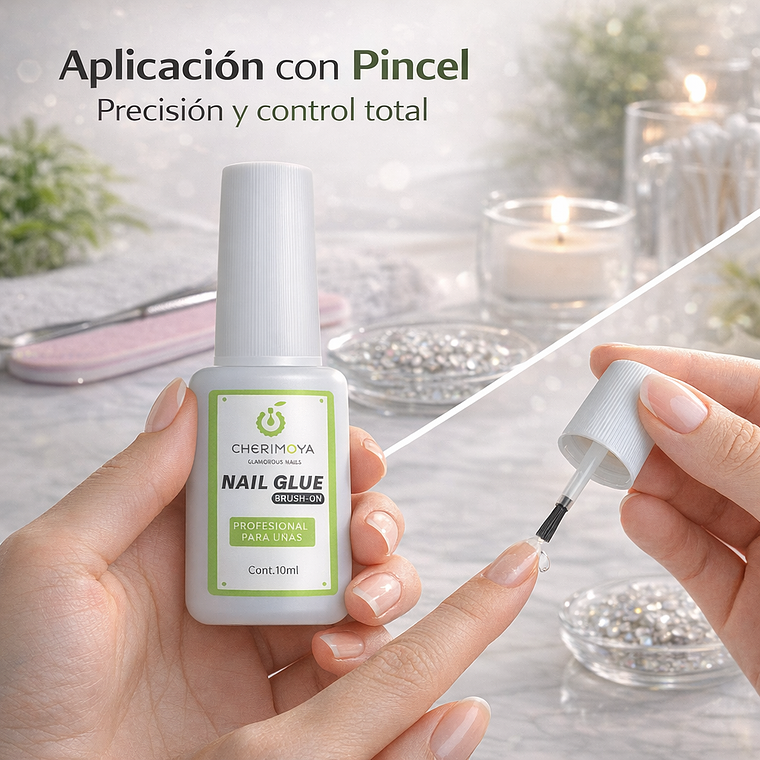 Pegamento Para Uñas Postizas Cherimoya 10 Ml Larga Duración 3