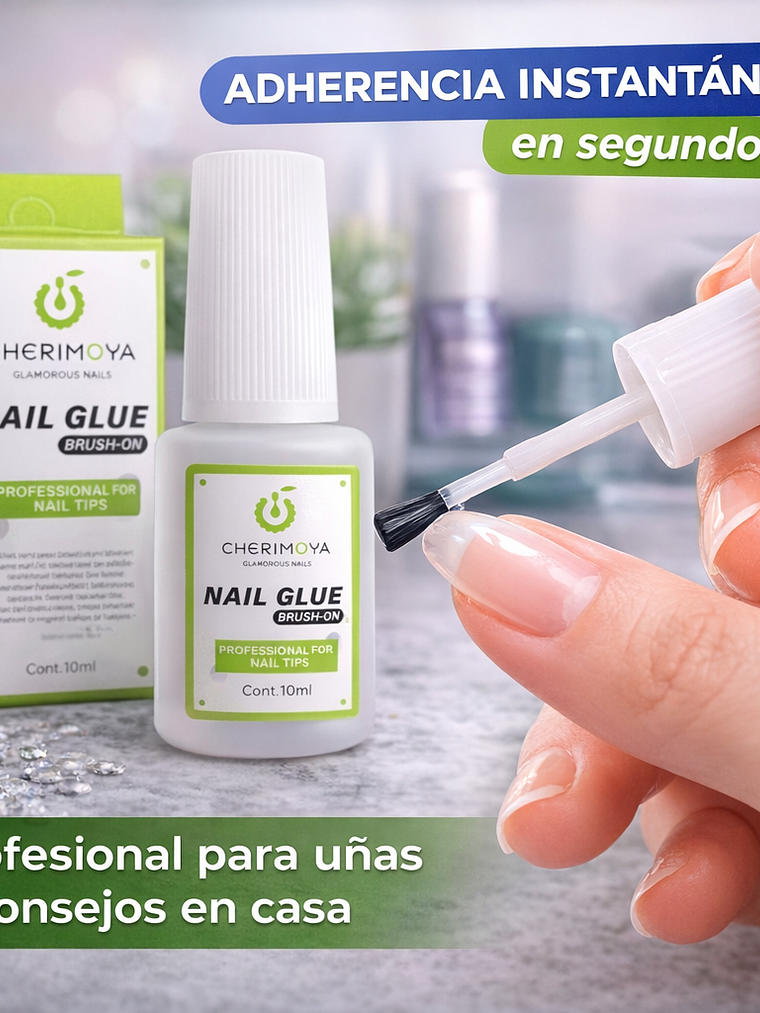Pegamento Para Uñas Postizas Cherimoya 10 Ml Larga Duración 6