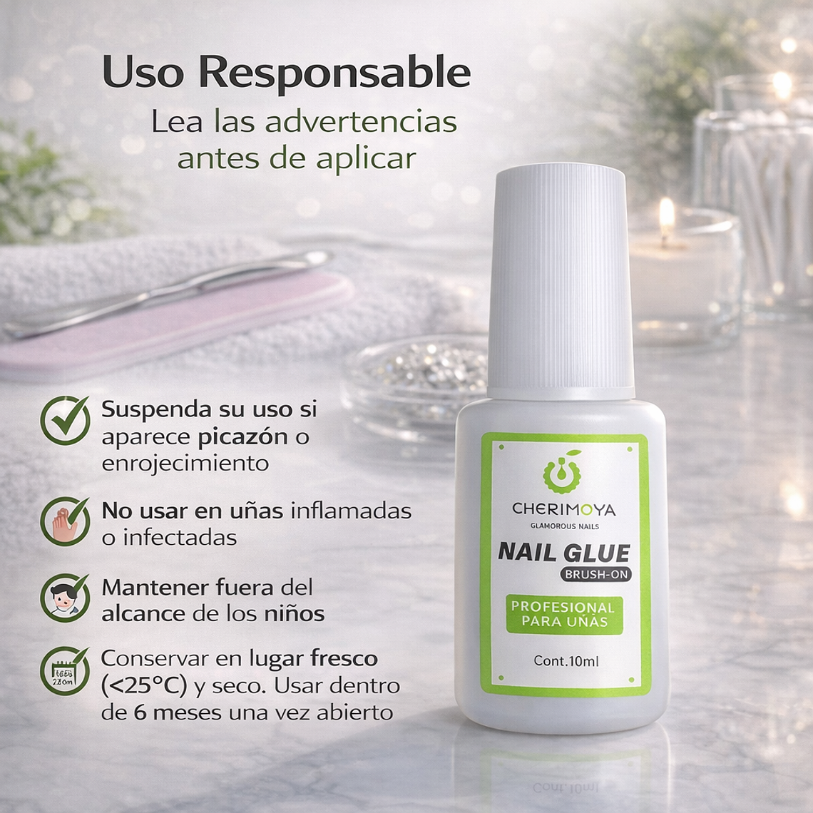 Pegamento Para Uñas Postizas Cherimoya 10 Ml Larga Duración 9