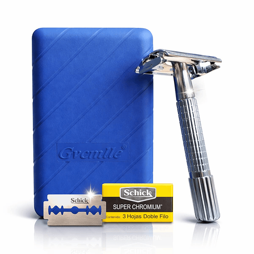 Navaja Afeitar Hombre Clásica + 6 Cuchillas Shick Doble Filo 1