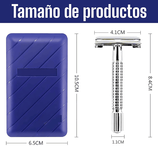 Navaja Afeitar Hombre Clásica + 6 Cuchillas Shick Doble Filo 8