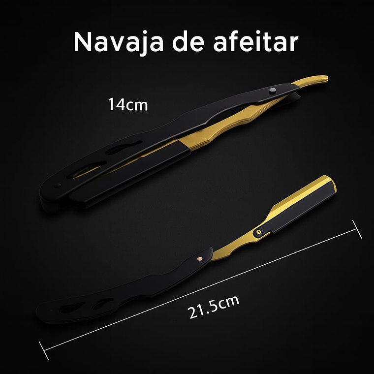 Kit Afeitado Clásico Navaja de Barba Jabón Hisopo Cuchillas 4