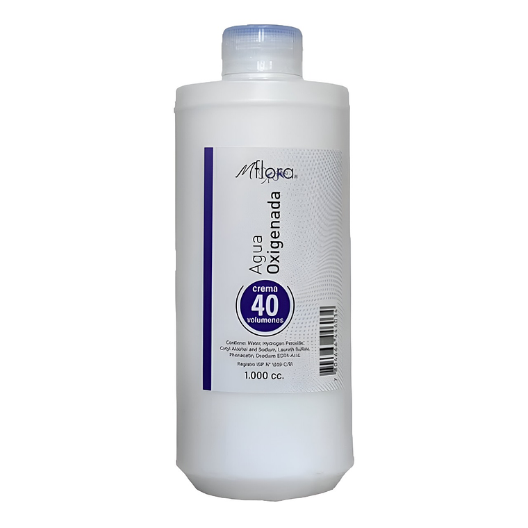 Agua Oxigenada Crema 40 Volúmenes Para Cabello Mflora 1000ml 7