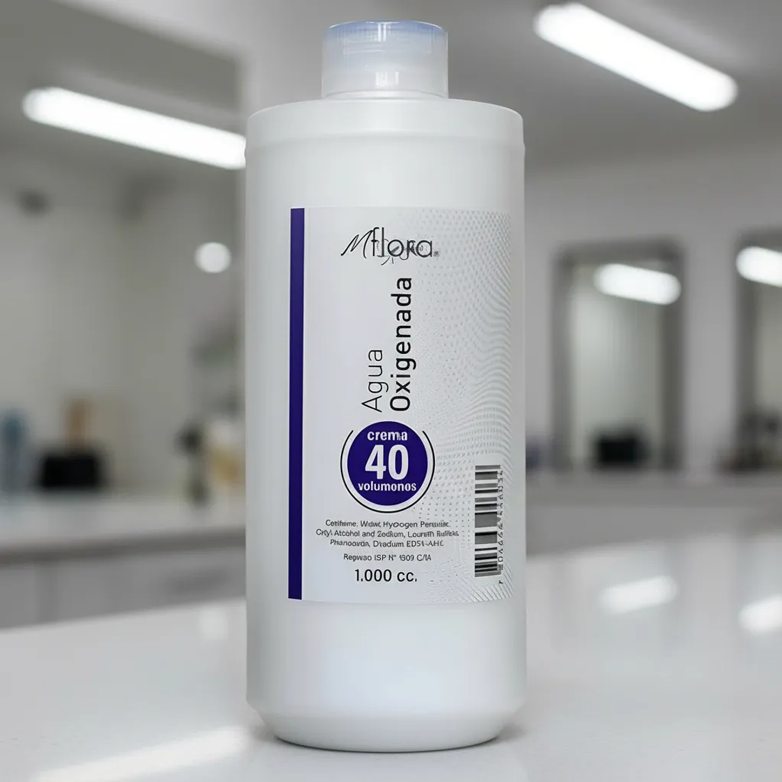 Agua Oxigenada Crema 40 Volúmenes Para Cabello Mflora 1000ml 8