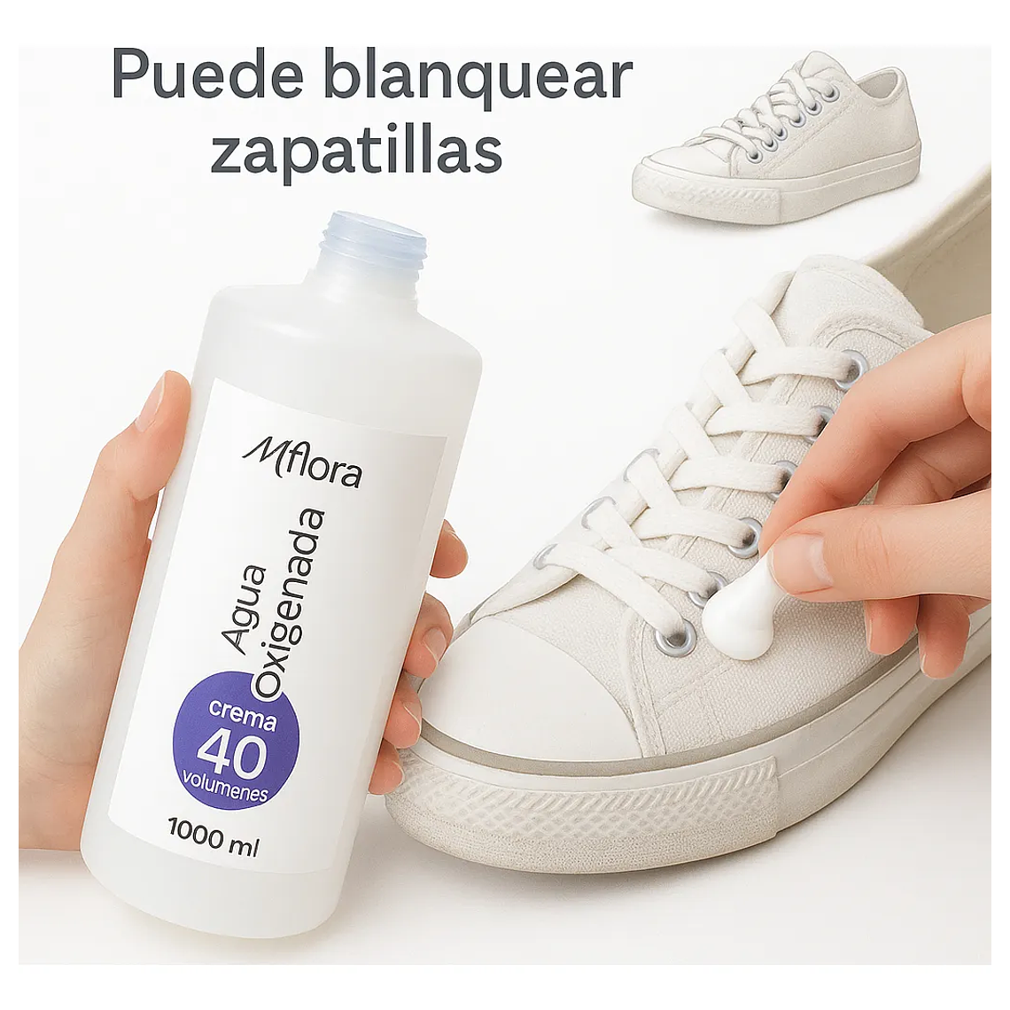 Agua Oxigenada Crema 40 Volúmenes Para Cabello Mflora 1000ml 6
