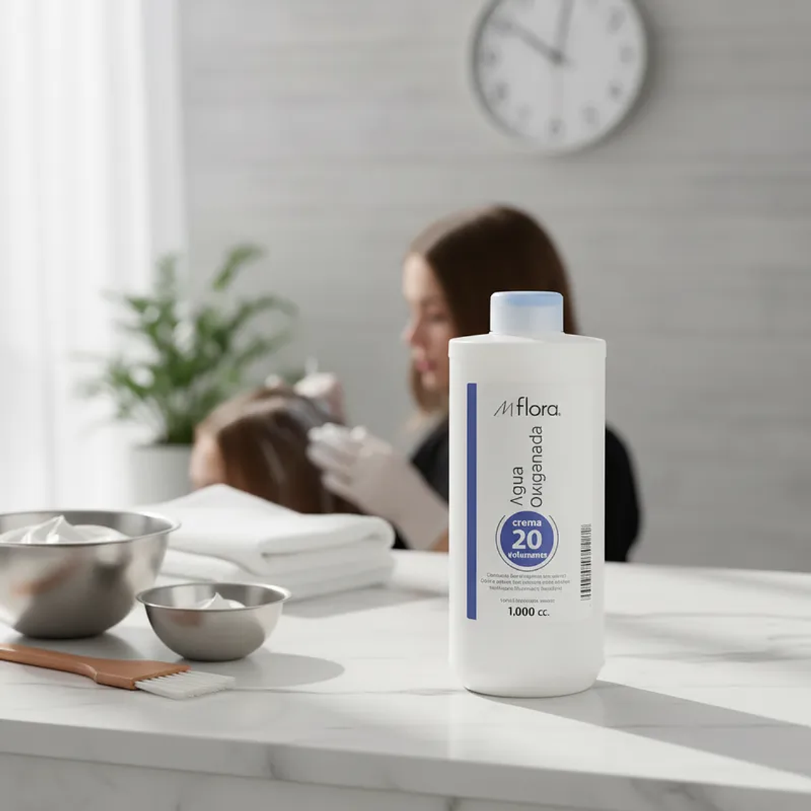 Agua Oxigenada Crema 20 Volúmenes Para Cabello Mflora 1000ml 4