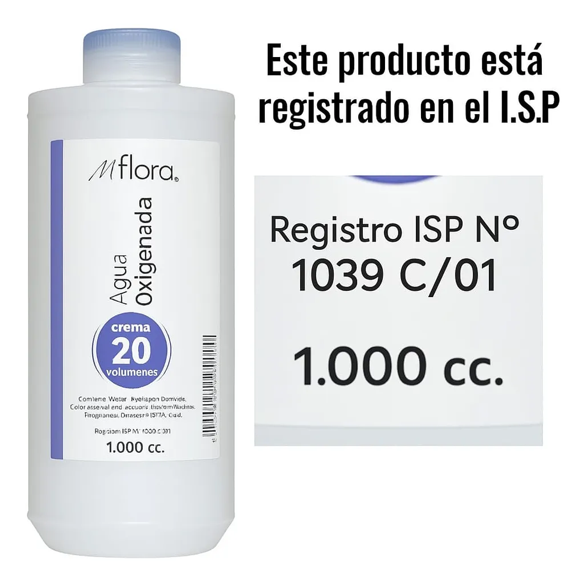 Agua Oxigenada Crema 20 Volúmenes Para Cabello Mflora 1000ml 8