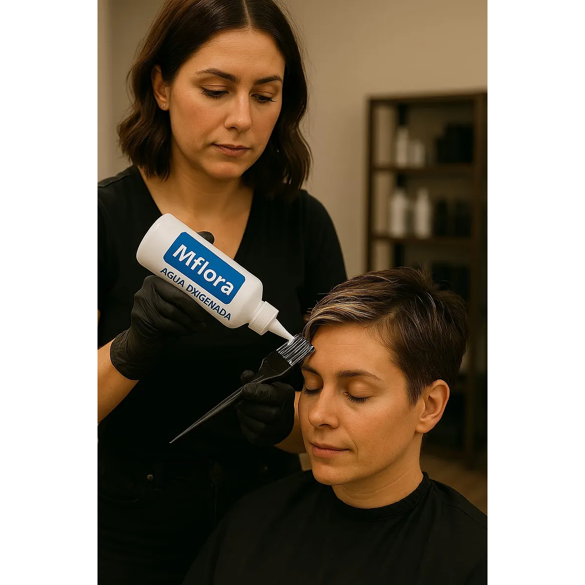 Agua Oxigenada Crema 30 Volúmenes Para Cabello Mflora 1000ml 8