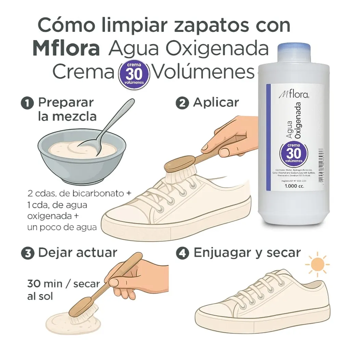 Agua Oxigenada Crema 30 Volúmenes Para Cabello Mflora 1000ml 11