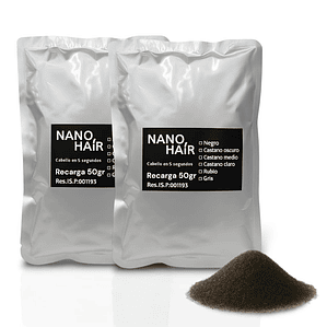 Fibra Capilar Nano Hair Cabello Instantaneo Recarga Negro 50g X 2