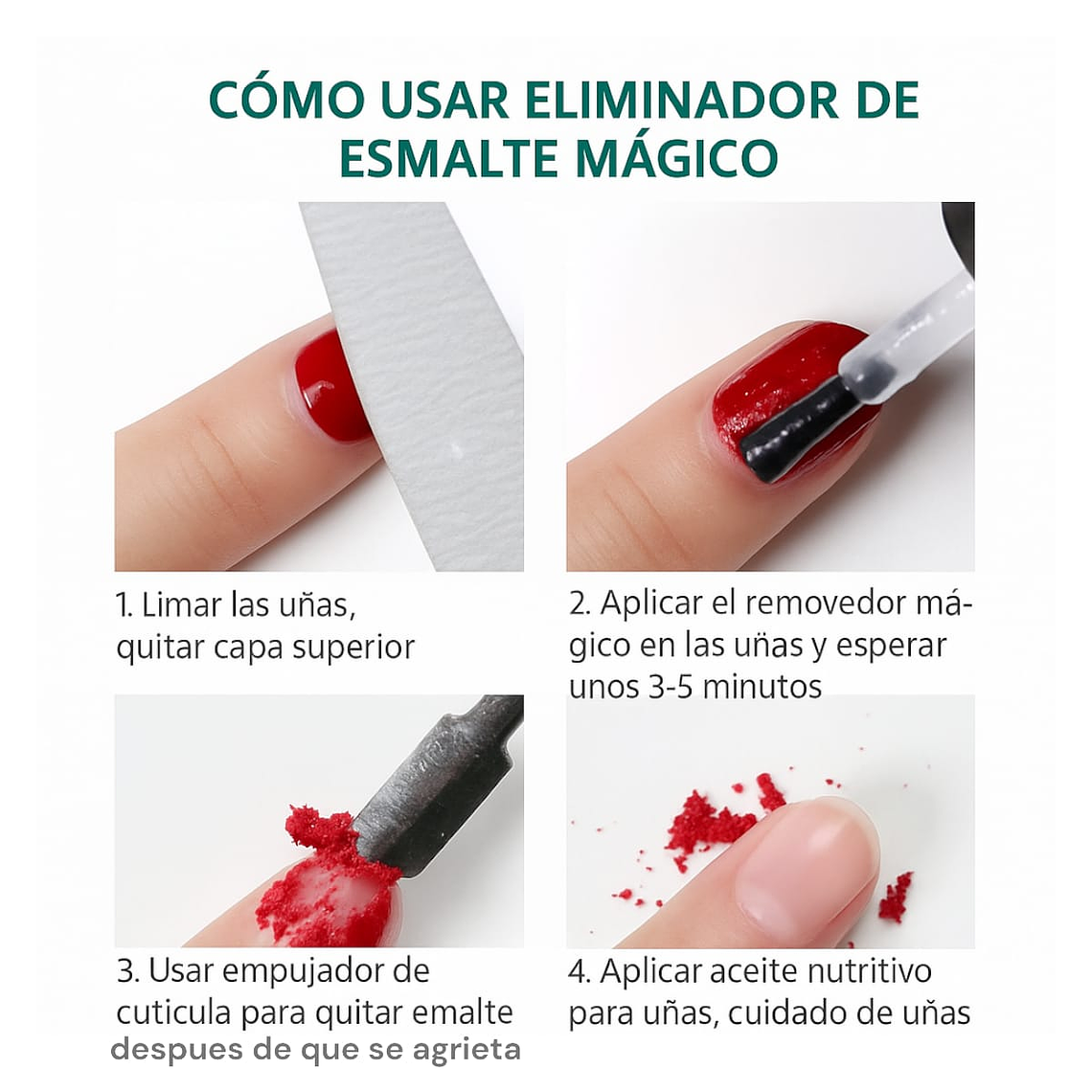 Removedor Esmalte Permanente Gel Uv Mágico Sin Acetona 15ml 3