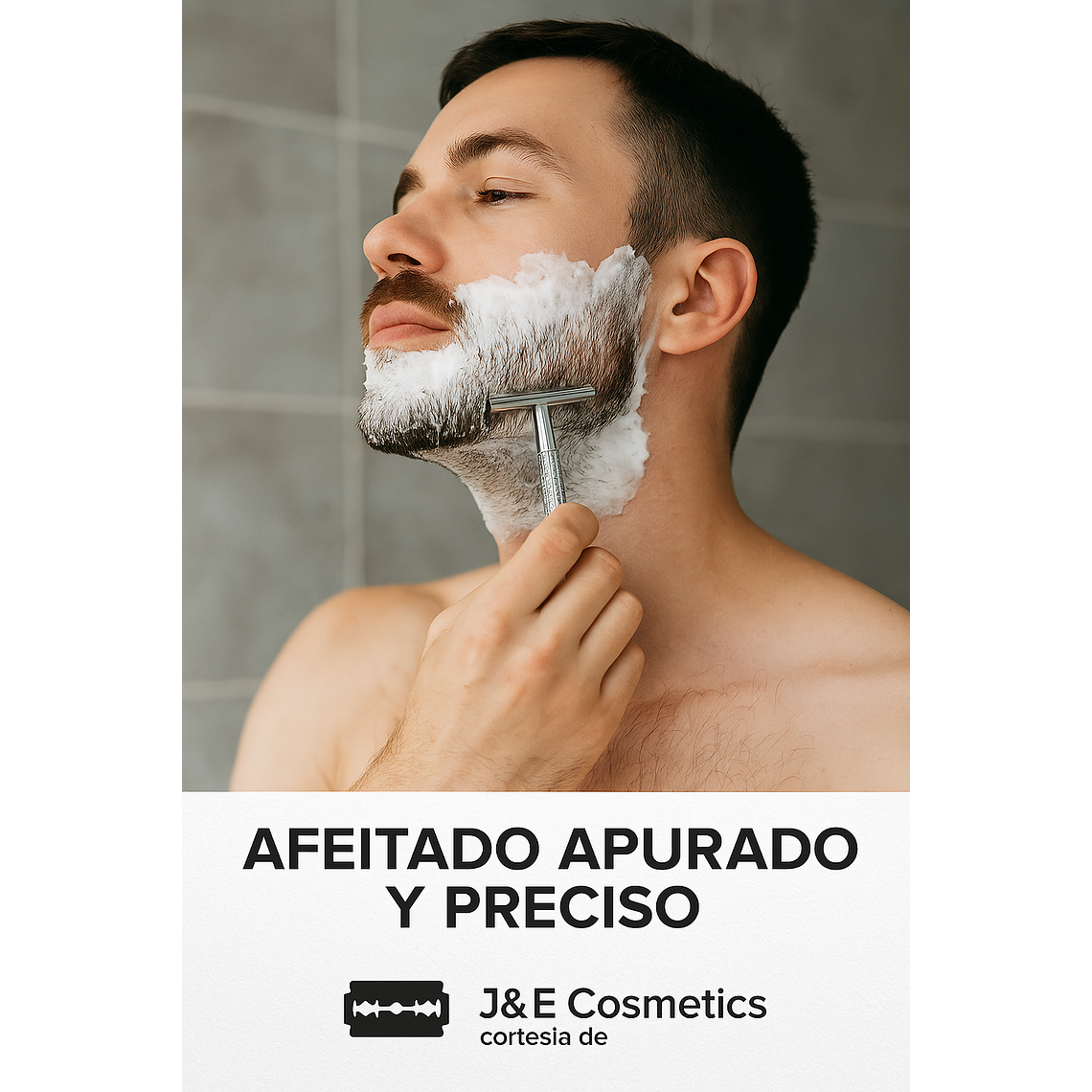 Navaja Afeitar Jabón Hisopo Hojas Kit Barbero Porta Navajas 7