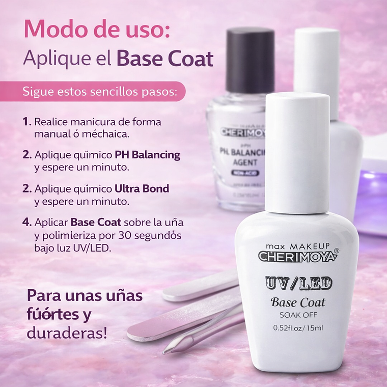Kit Top Coat Base Coat Ph Balance Y Ultrabond Esmaltado Gel 4