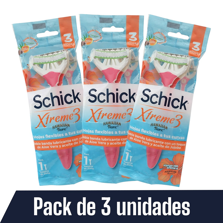 Maquina De Afeitar Schick Mujer 3 Hojas Piel Sensible Pack 3 9