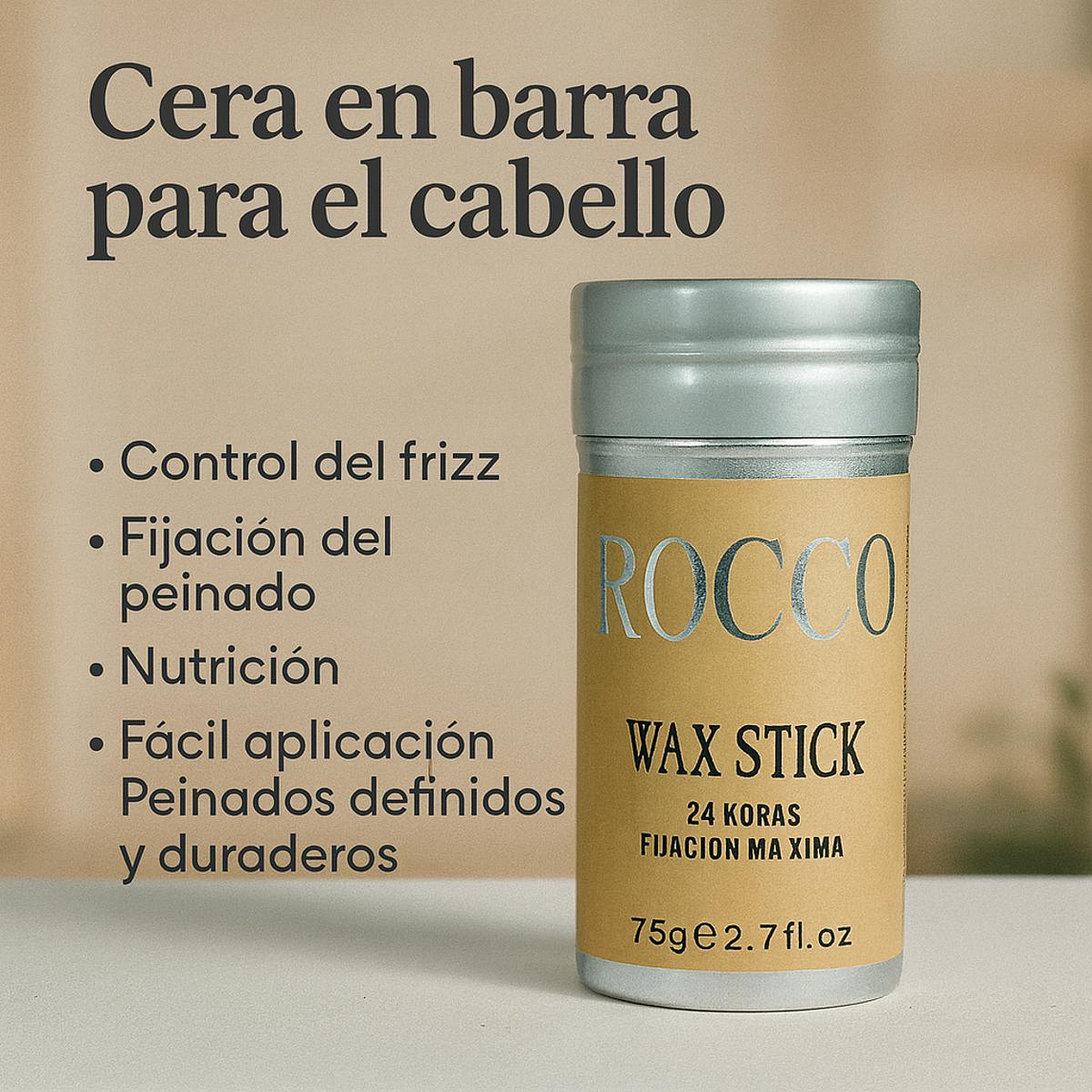 Cera en Barra Mujer Cabello Cepillo Pulidor y Peineta Kit Peinado 5