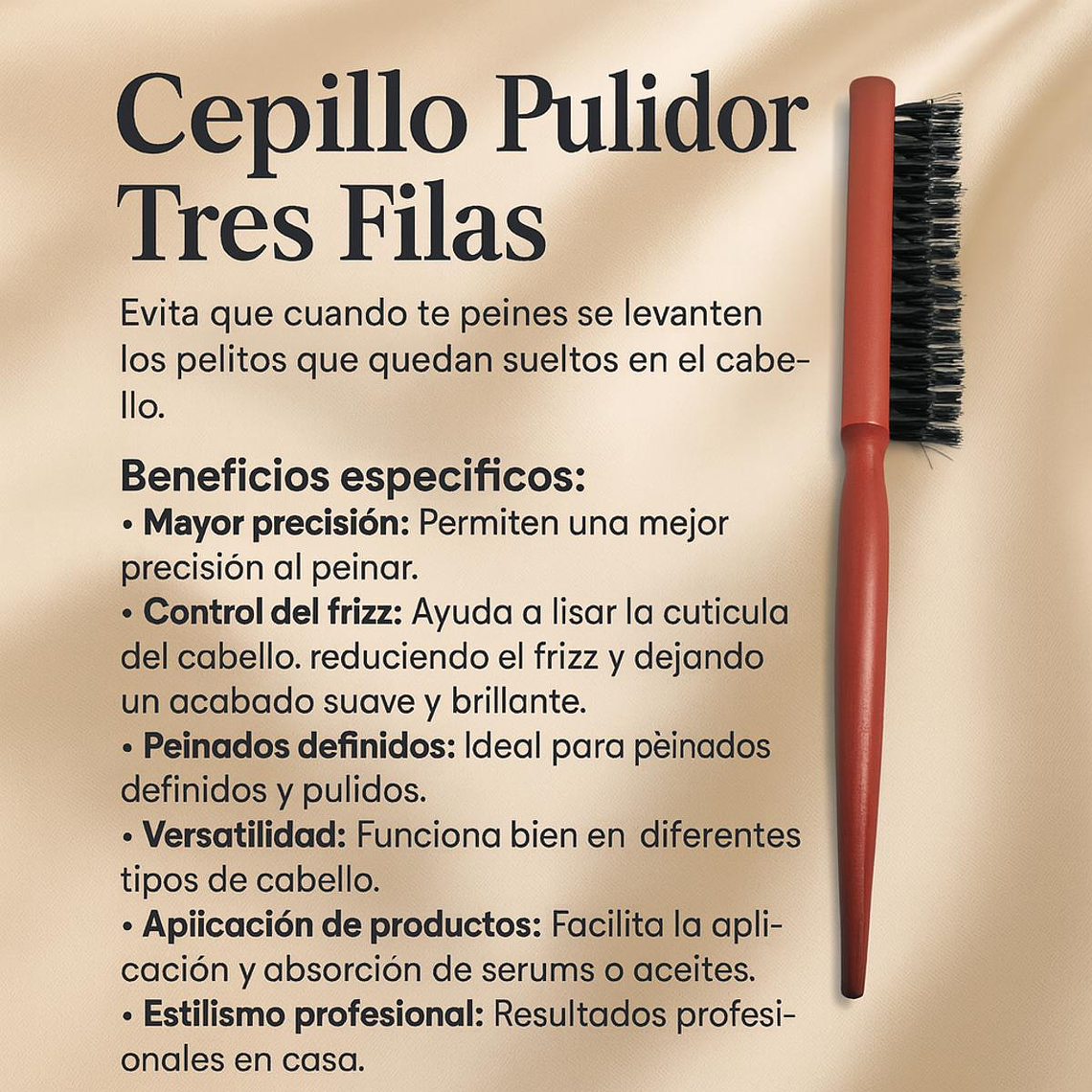 Cera en Barra Mujer Cabello Cepillo Pulidor y Peineta Kit Peinado 7