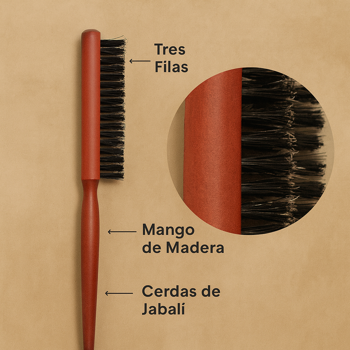 Cera en Barra Mujer Cabello Cepillo Pulidor y Peineta Kit Peinado 8